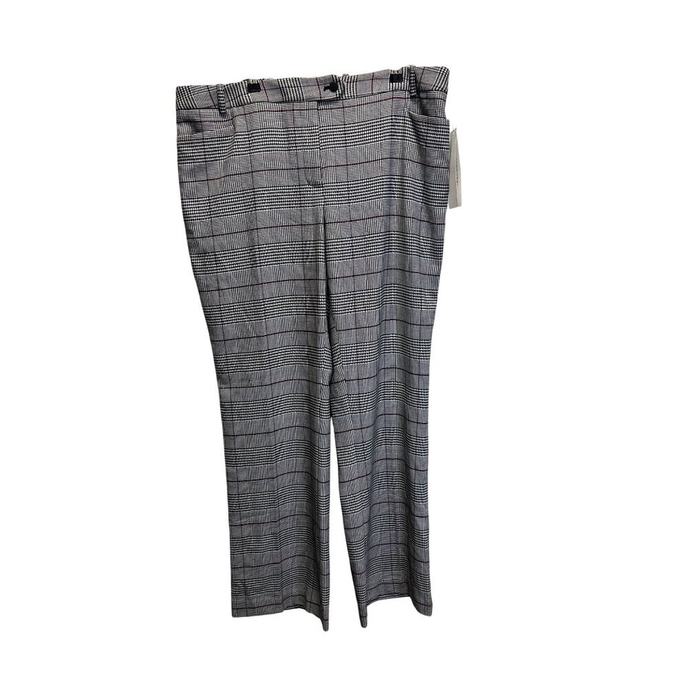 NWT Calvin Klein Womens Modern Fit Glen Plaid Dress Pants Size 14 Black/White